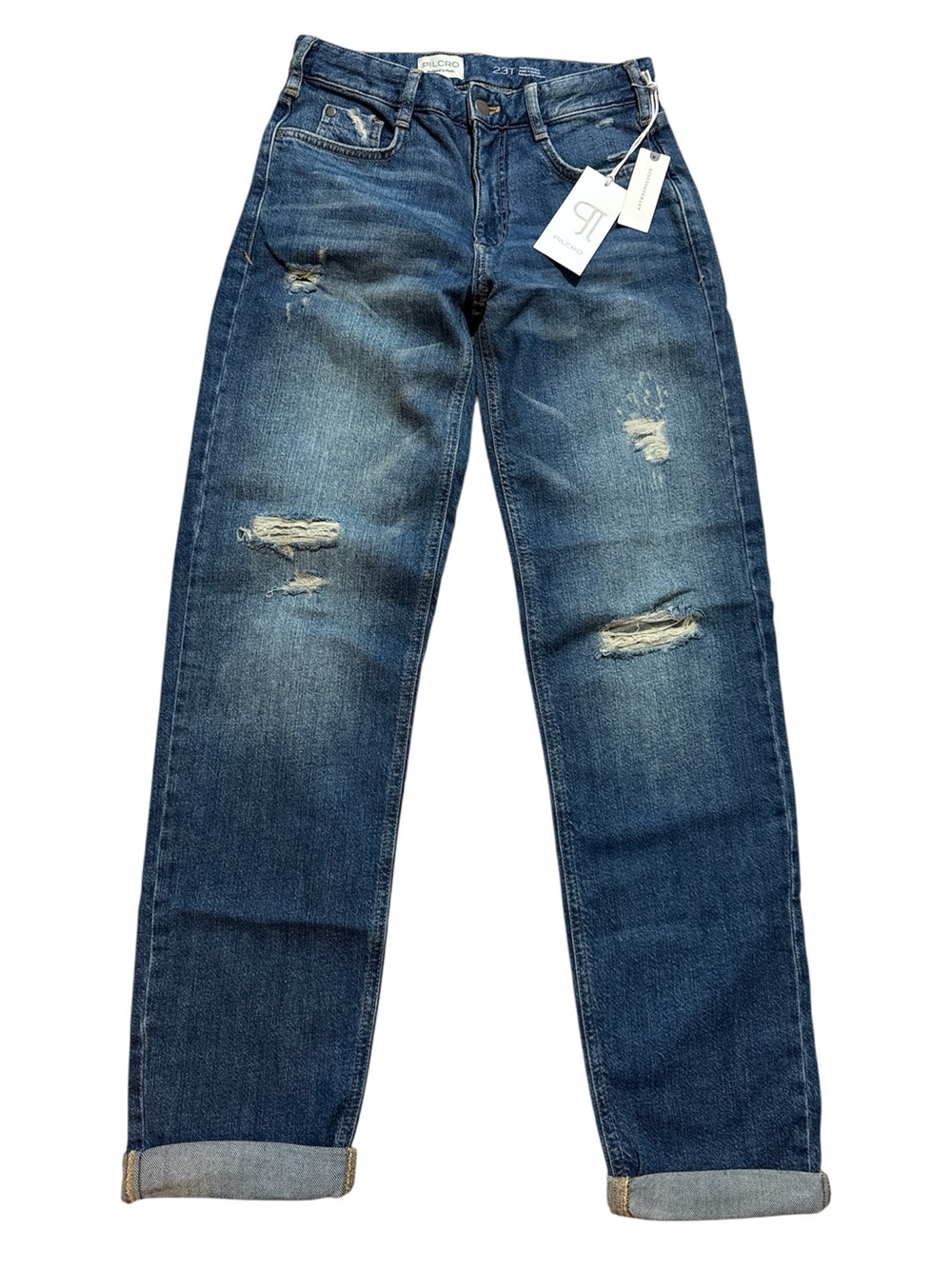 Pilcro Regenerative Baggy Boyfriend Mid-Rise Jeans sz 23Tall Womens